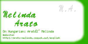 melinda arato business card